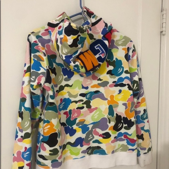 Bape Multicolor Shark Hoodie - Picture 2 of 5